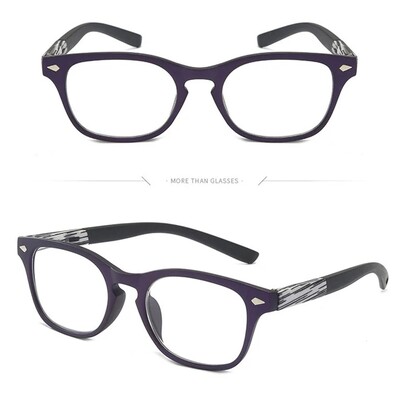 Retro medienos grūdelių skaitymo akiniai vyrams, moteriški, nesulaužomi kvadratiniai viso ratlankio Aukštos kokybės didinamieji akiniai ikislaugiai mėlyni +150 250