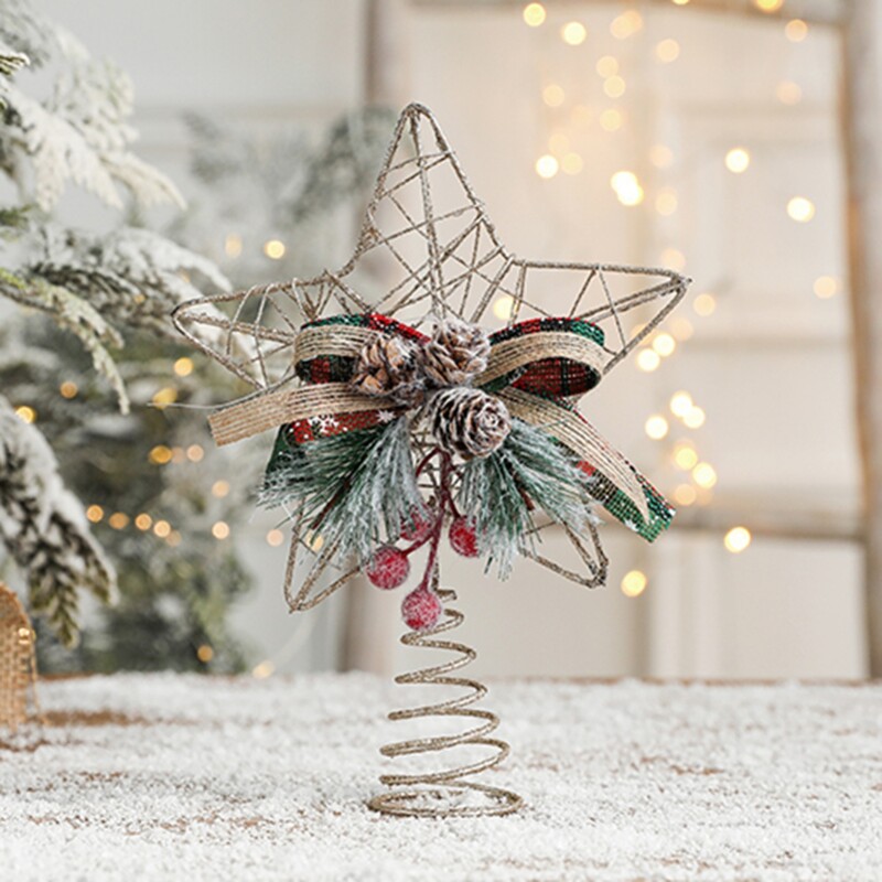 Ziemassvētku eglītes rotājums Pentagrammas svētku atmosfēra Ziemassvētku eglīte Top Star Garland Supplies