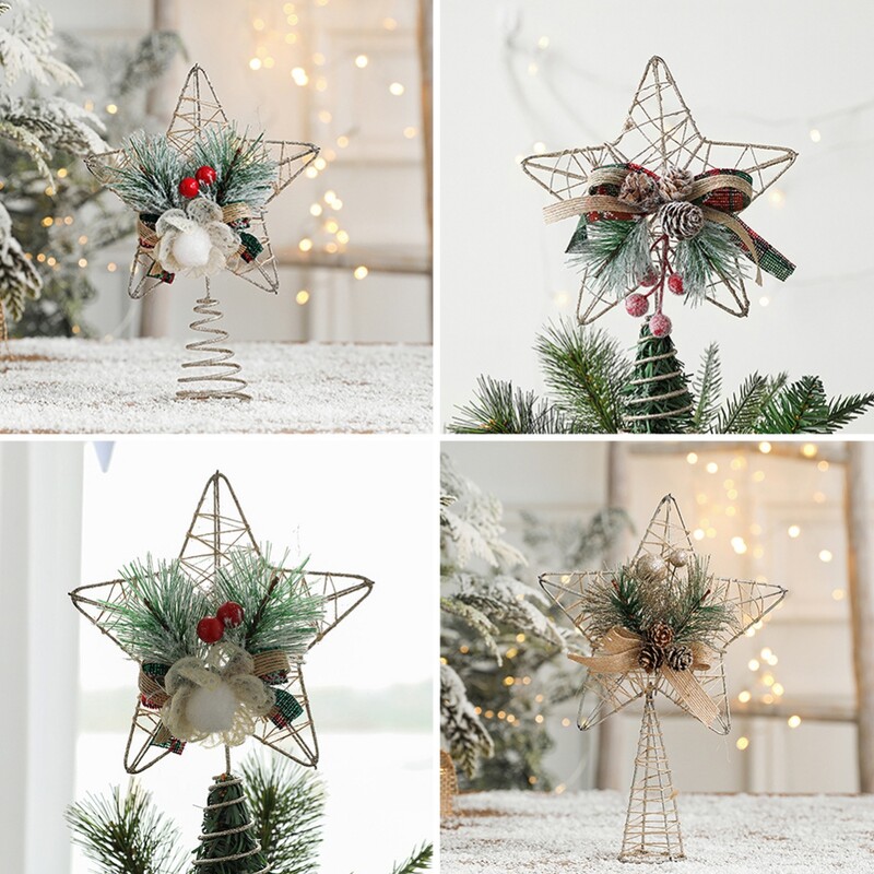 Ziemassvētku eglītes rotājums Pentagrammas svētku atmosfēra Ziemassvētku eglīte Top Star Garland Supplies