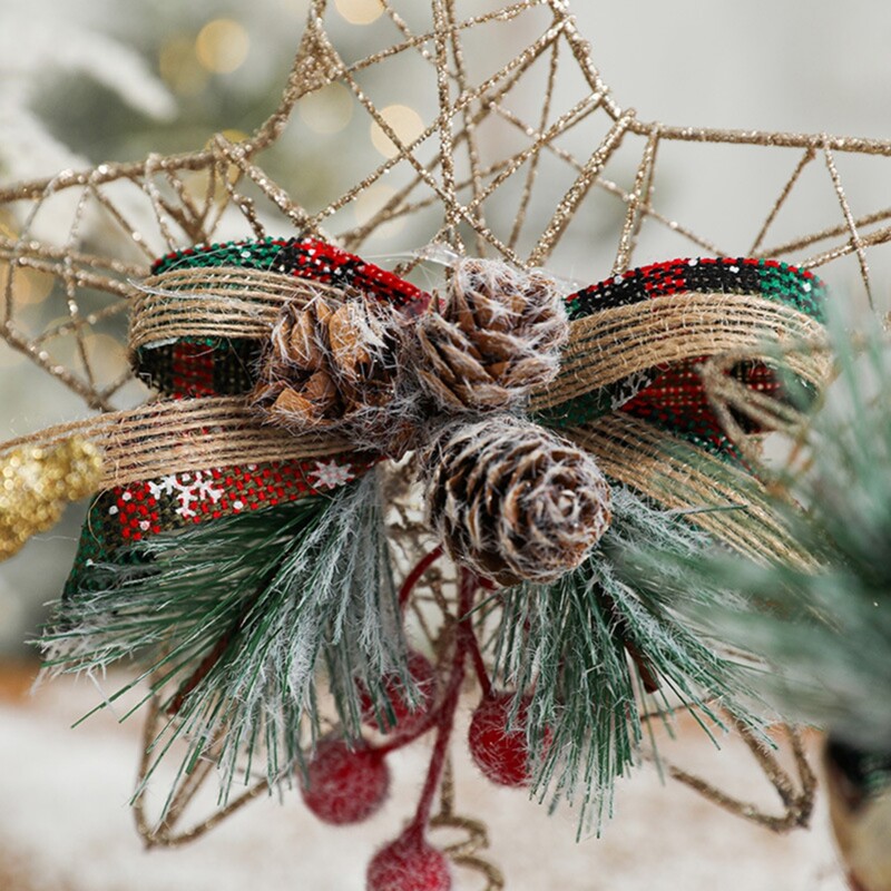 Ziemassvētku eglītes rotājums Pentagrammas svētku atmosfēra Ziemassvētku eglīte Top Star Garland Supplies