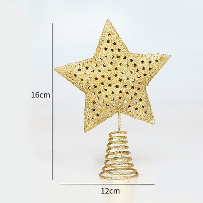 Zelta mirdzoši Ziemassvētku eglītes top dzelzs zvaigžņu Ziemassvētku rotājumi mājām Ziemassvētku eglīšu rotājumi Navidad Jaunais gads Natal Noel