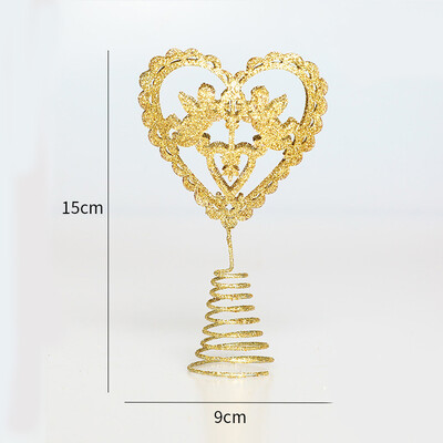 Zelta mirdzoši Ziemassvētku eglītes top dzelzs zvaigžņu Ziemassvētku rotājumi mājām Ziemassvētku eglīšu rotājumi Navidad Jaunais gads Natal Noel