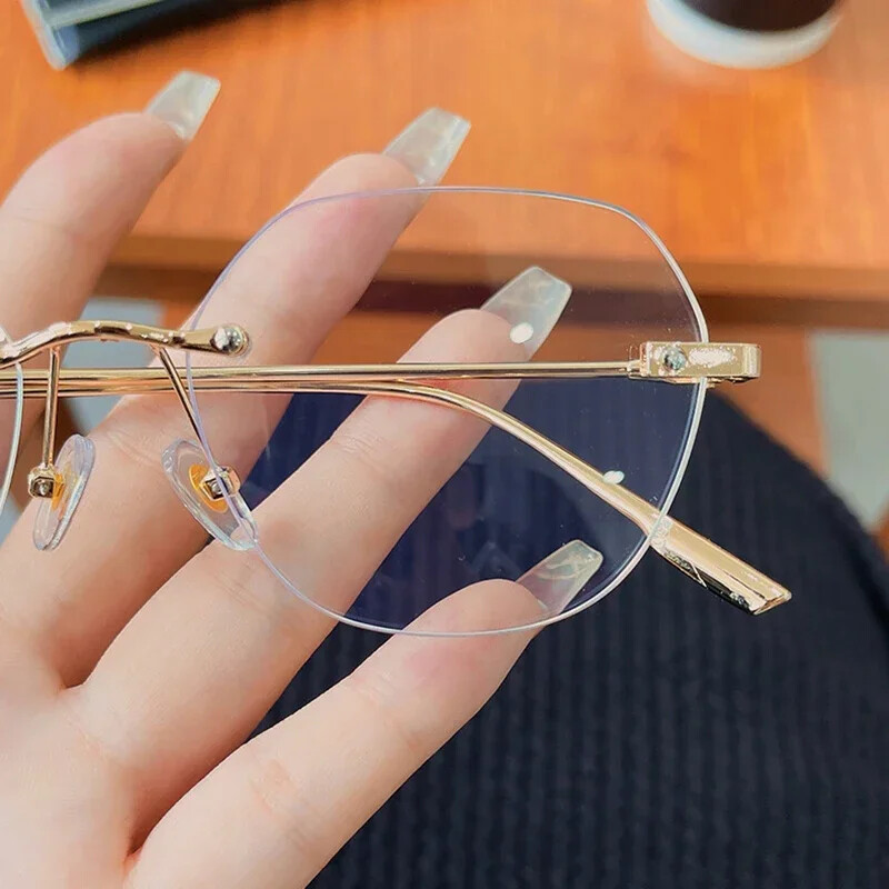 Itin lengvi metaliniai akiniai be rėmelių baigti skaitymo akiniai moterims Vyriški dideli akiniai nuo trumparegystės -1,0 1,5 2,0 2,5 3,0 3,5 4,0 4,5 5,0
