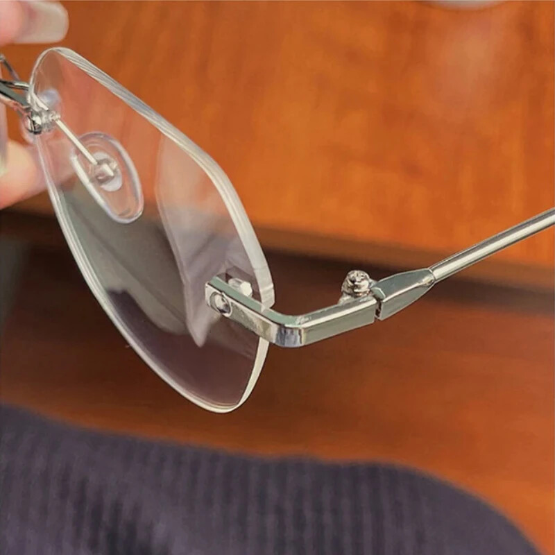 Itin lengvi metaliniai akiniai be rėmelių baigti skaitymo akiniai moterims Vyriški dideli akiniai nuo trumparegystės -1,0 1,5 2,0 2,5 3,0 3,5 4,0 4,5 5,0