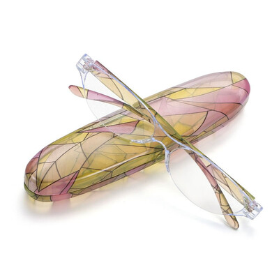 Ochelari de lectură vintage cu flori de modă, cu cutie, ochelari de vedere pentru prezbiopie, mini balamale compacte cu arc, ochelari de citire anti-lumină albastră