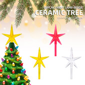 6 gab. Keramikas koku nomaiņa Spuldzes Koku top zvaigžņu rotājumi Svētku dekori Aksesuāri DIY Mājas Jaungada dekorēšana Arbol Navidad