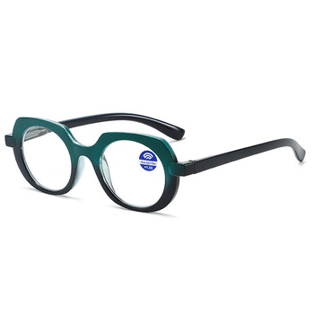 Ρετρό οβάλ γυαλιά ανάγνωσης Polygon 2 Color Frame PC Blocking Blue Light Glasses Presbyopia +1.0+1.5+2.0+2.5...+4.0 Unisex