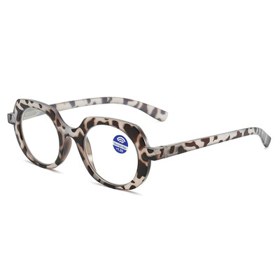 Retro ovālas lasīšanas brilles, daudzstūris 2 krāsu datora rāmis, kas bloķē zilu gaismu, presbiopijas brilles