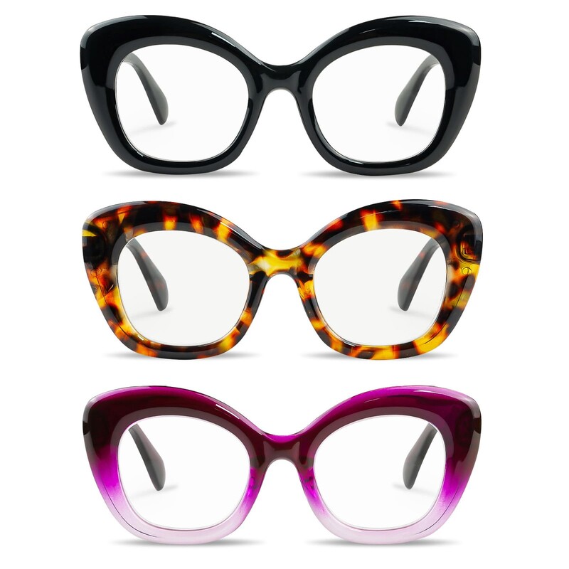 Katės akies skaitymo akiniai moterims Didelio dydžio mados kompiuterių skaitytuvai su spyruokliniais vyriais mėlynais šviesą blokuojančiais akiniais