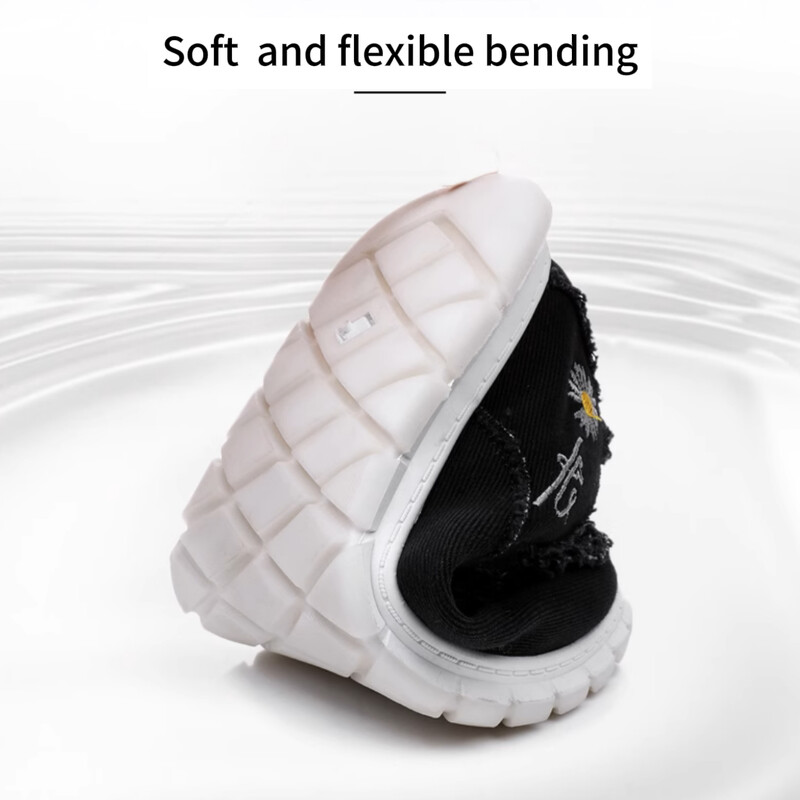 Unisex laisvalaikio batai žemu viršumi, džinsinis audinys, skalbtas su margalapio siuvinėjimu, minkšti, patvarūs, madingi drobiniai batai