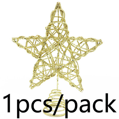 1 gabals 26*20 cm zelta sudraba vīnogulāju aplis piecstaru zvaigžņu koka galotne Ziemassvētku ballīšu piederumi mājas dekorēšanai darbvirsmas rotājumi