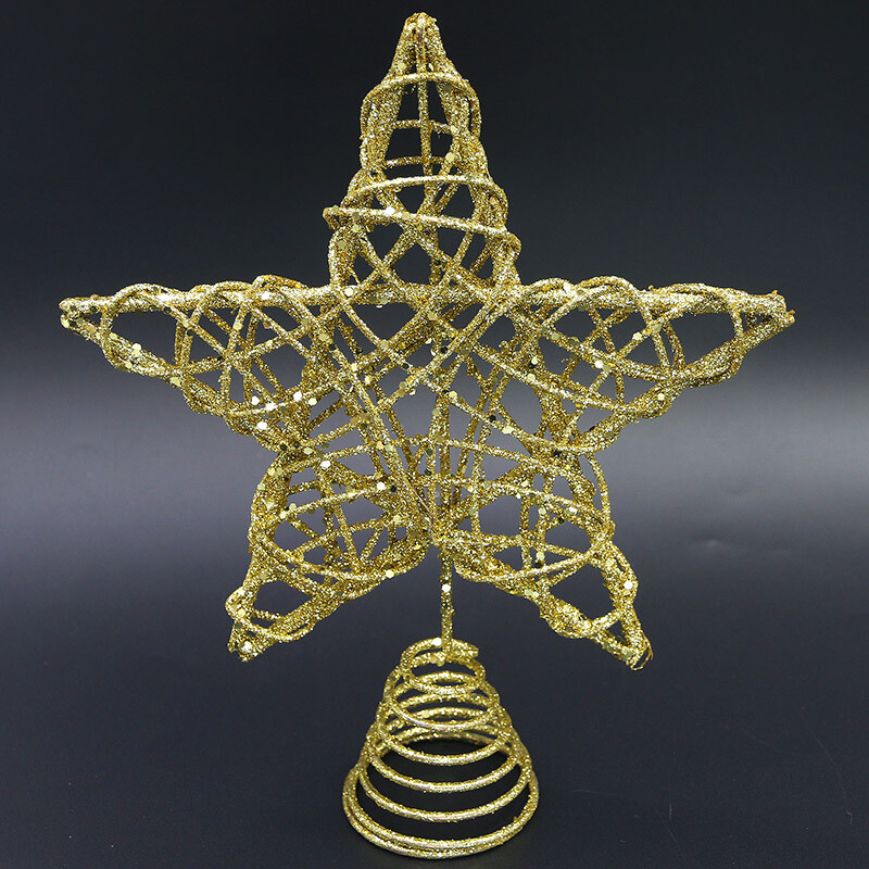 1 gabals 26*20 cm zelta sudraba vīnogulāju aplis piecstaru zvaigžņu koka galotne Ziemassvētku ballīšu piederumi mājas dekorēšanai darbvirsmas rotājumi