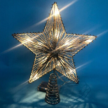 Χριστουγεννιάτικο Δέντρο LED Star Tree Topper Διακόσμηση δέντρου που λειτουργεί με μπαταρία Κρεμαστά Χριστουγεννιάτικη διακόσμηση Χριστουγεννιάτικο στολίδι Topper Star