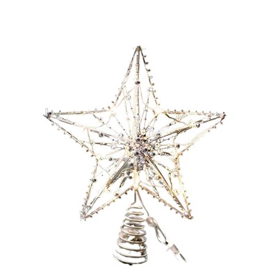 Ziemassvētku eglītes LED zvaigzne Tree topper ar baterijām darbināma koka galotnes rotājums piekarināms Ziemassvētku rotājums Ziemassvētku rotājums top zvaigzne