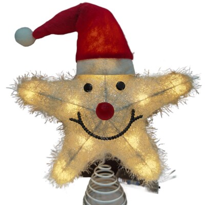 Ziemassvētku eglītes LED zvaigzne Tree topper ar baterijām darbināma koka galotnes rotājums piekarināms Ziemassvētku rotājums Ziemassvētku rotājums top zvaigzne