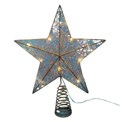 Ziemassvētku eglītes LED zvaigzne Tree topper ar baterijām darbināma koka galotnes rotājums piekarināms Ziemassvētku rotājums Ziemassvētku rotājums top zvaigzne