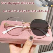 Pretzilās gaismas Augstas izšķirtspējas tālredzības brilles Fotohromiskas bezrāmju lasīšanas brilles Modes, modernas, lasīšanas brilles