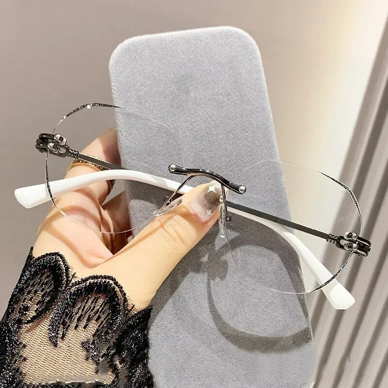 Pretzilās gaismas Augstas izšķirtspējas tālredzības brilles Fotohromiskas bezrāmju lasīšanas brilles Modes, modernas, lasīšanas brilles