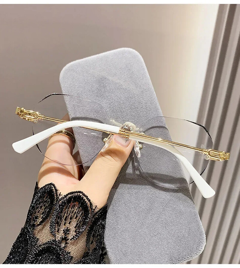 Pretzilās gaismas Augstas izšķirtspējas tālredzības brilles Fotohromiskas bezrāmju lasīšanas brilles Modes, modernas, lasīšanas brilles