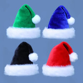 Plišana božićna kapa za odrasle i djecu Crvena Crna Zelena Plava Debljina Kapa Djeda Mraza Drop dostava