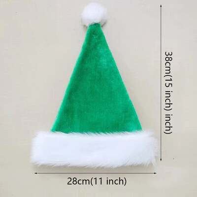 Plišana božićna kapa za odrasle i djecu Crvena Crna Zelena Plava Debljina Kapa Djeda Mraza Drop dostava