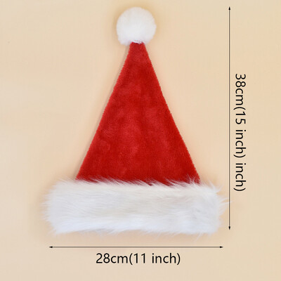 Plišana božićna kapa za odrasle i djecu Crvena Crna Zelena Plava Debljina Kapa Djeda Mraza Drop dostava