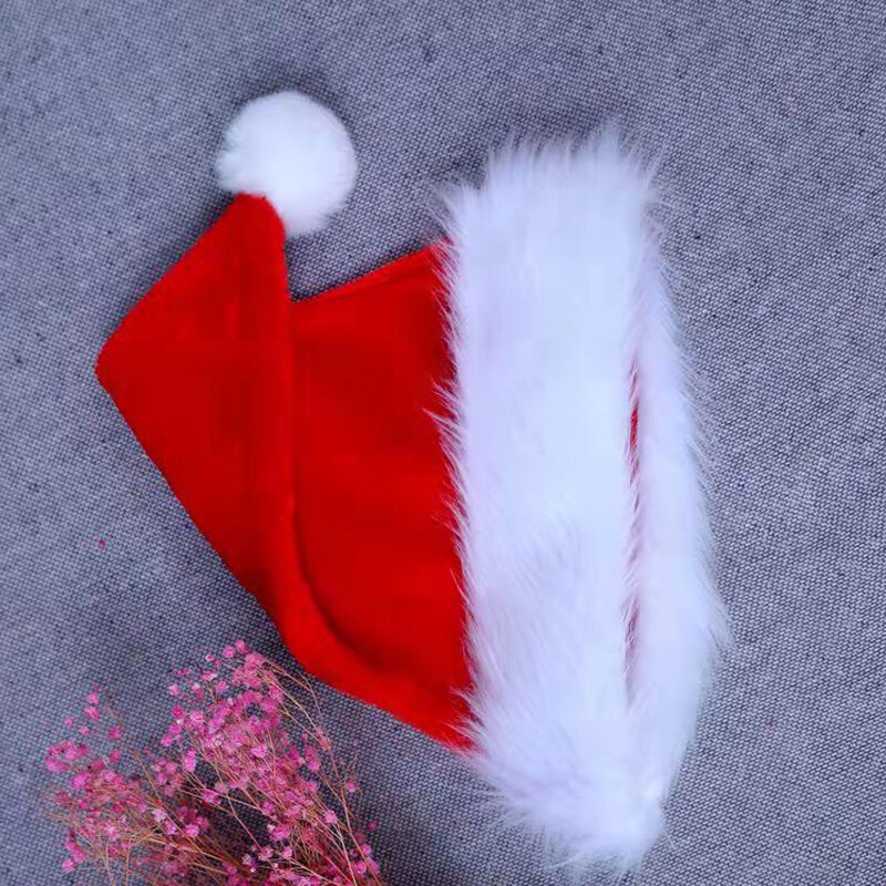 Plišana božićna kapa za odrasle i djecu Crvena Crna Zelena Plava Debljina Kapa Djeda Mraza Drop dostava