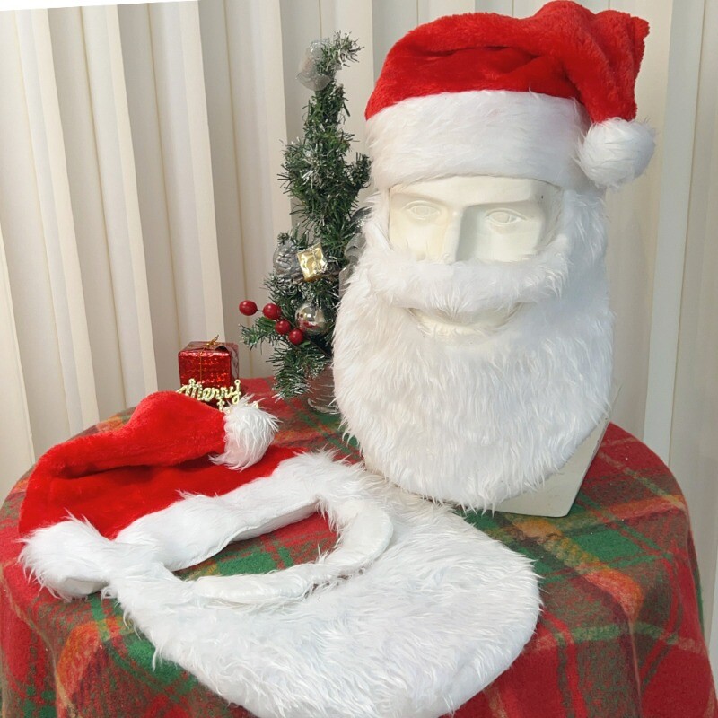 Mikulás szakáll karácsonyi sapka dekorációk Cosplay paróka és szakáll gyerekeknek felnőtteknek karácsonyi sapka kellékek kényelmes többfunkciós