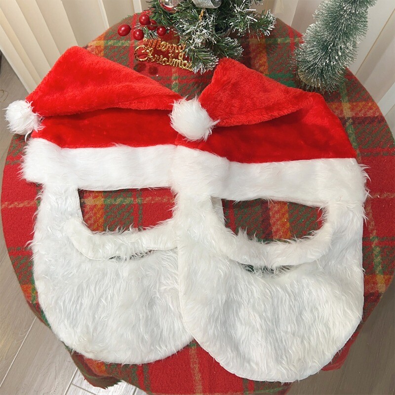 Mikulás szakáll karácsonyi sapka dekorációk Cosplay paróka és szakáll gyerekeknek felnőtteknek karácsonyi sapka kellékek kényelmes többfunkciós