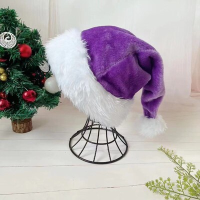 Χριστουγεννιάτικο καπέλο Χριστουγέννων, ροζ μακρύ βελούδινο, κόκκινο μαύρο καπέλο διακοπών για ενήλικες και παιδιά Unisex 2024 Πρωτοχρονιάτικο εορταστικό πάρτι