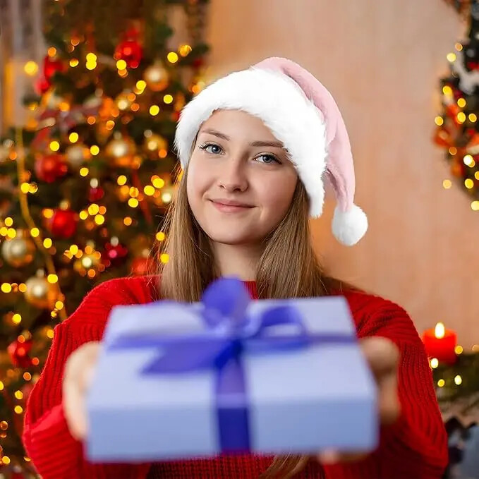 Ziemassvētku cepure pieaugušajiem Ziemassvētku vecīša cepure vīriešiem un sievietēm Rozā zaļa zila sarkana dzeltena violeta pelēka balta melna