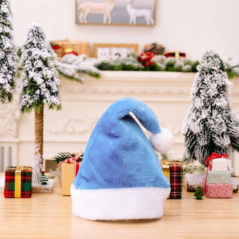 Kalėdinė skrybėlė Unisex suaugusiems vaikams Kalėdų senelio kepurė Kalėdų šventinė kepurė šventiniam vakarėliui Naujųjų metų dovanos dekoras Daugiaspalvė kepurė