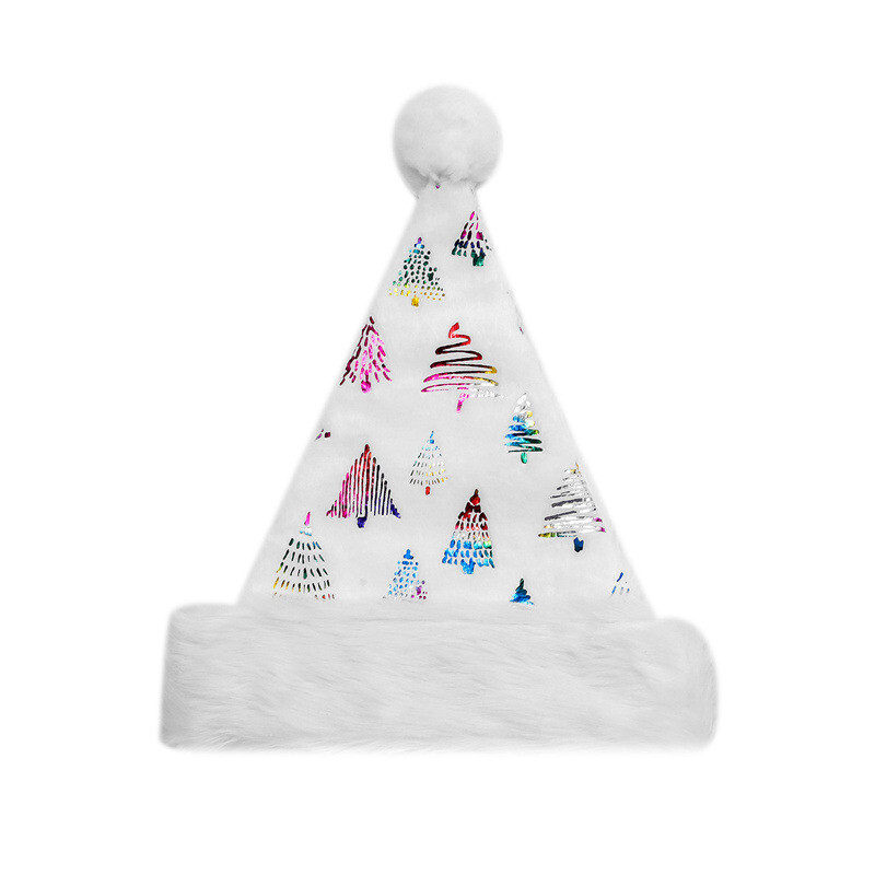 Pălărie de Crăciun din pluș alb, moale, pentru petrecere, fulgi de nea, pălării de Moș Crăciun, pălărie albă de decorare de Crăciun, decorare de Anul Nou, rechizite pentru petreceri de vacanță