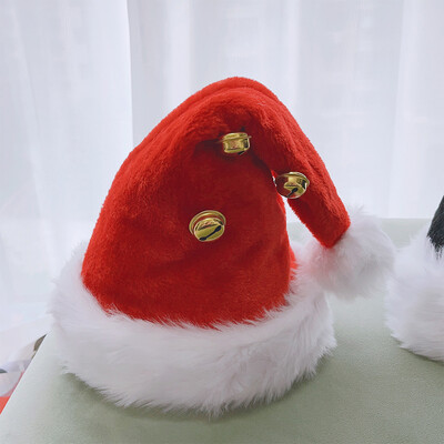 Felnőtt Mikulás sapka harangokkal Klasszikus aranyos karácsonyi parti sapka ünnepi Cosplay jelmez kellékekhez