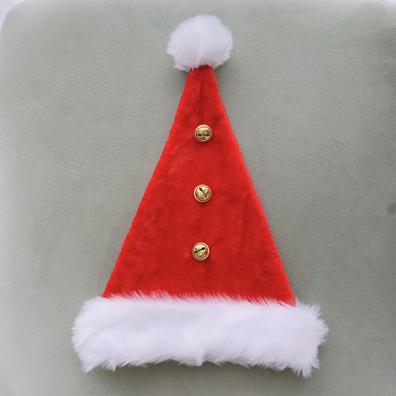Felnőtt Mikulás sapka harangokkal Klasszikus aranyos karácsonyi parti sapka ünnepi Cosplay jelmez kellékekhez