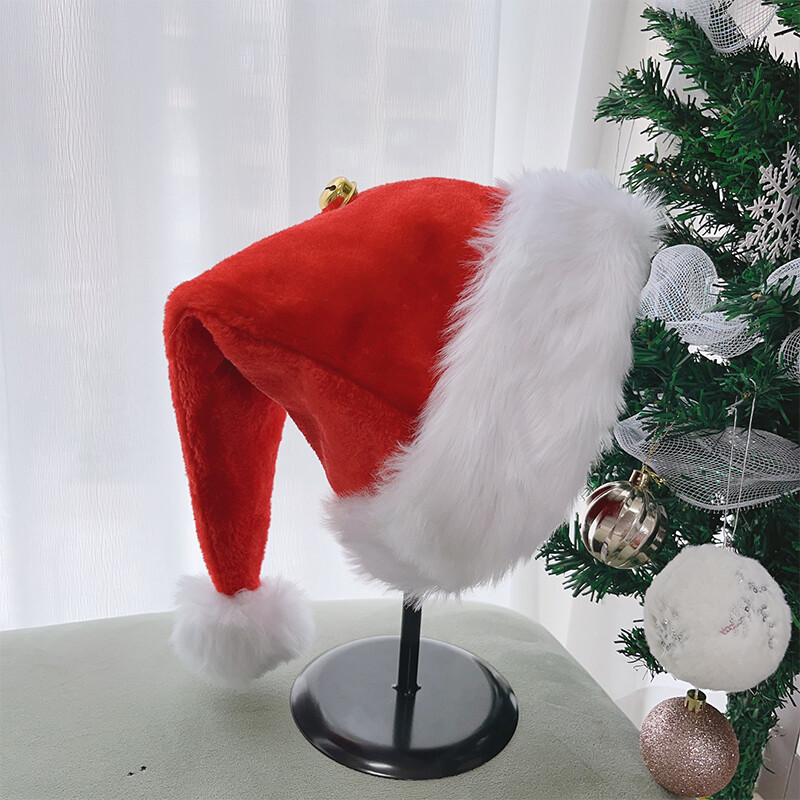 Felnőtt Mikulás sapka harangokkal Klasszikus aranyos karácsonyi parti sapka ünnepi Cosplay jelmez kellékekhez