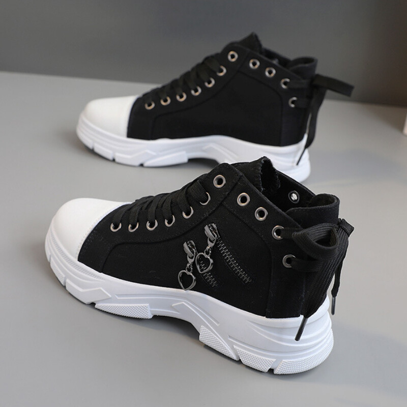 2024-es új női magas szárú tornacipők luxus farmer vászoncipők női divatos csizmák kültéri fűzős női sportcipők