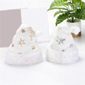 Bijeli mekani plišani božićni šešir Pahuljice Šeširi Djeda Božićnjaka Bijeli božićni ukrasni šešir Novogodišnji ukrasi Potrepštine za blagdanske zabave