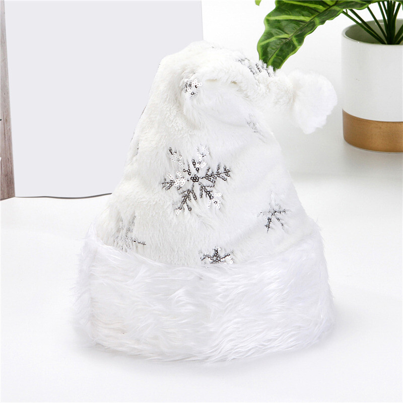 Bijeli mekani plišani božićni šešir Pahuljice Šeširi Djeda Božićnjaka Bijeli božićni ukrasni šešir Novogodišnji ukrasi Potrepštine za blagdanske zabave