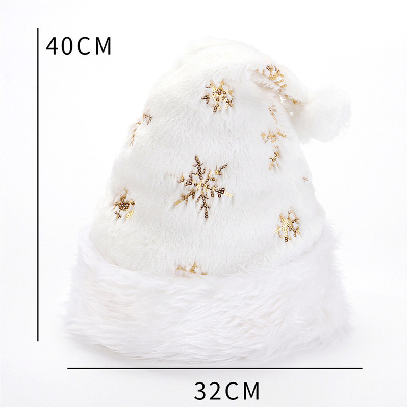 Bijeli mekani plišani božićni šešir Pahuljice Šeširi Djeda Božićnjaka Bijeli božićni ukrasni šešir Novogodišnji ukrasi Potrepštine za blagdanske zabave