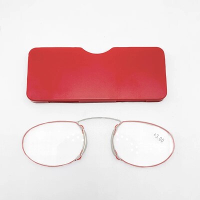 2024 Titánové mini okuliare na čítanie s klipom na nos, okrúhle optické okuliare s krabičkou, peňaženkou, prenosné dioptrické okuliare, stupeň 1 až 3