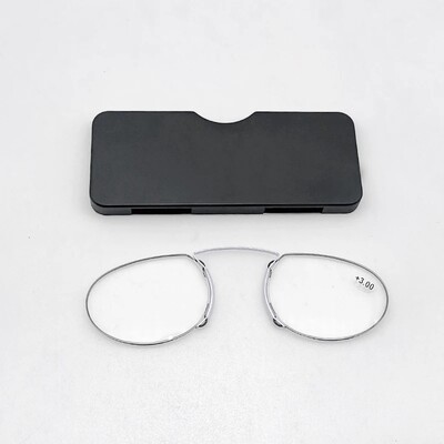 2024 Titánové mini okuliare na čítanie s klipom na nos, okrúhle optické okuliare s krabičkou, peňaženkou, prenosné dioptrické okuliare, stupeň 1 až 3