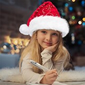 Mikulás sapkák felnőtteknek és gyerekeknek Karácsonyi sapka plüss patchwork flitterek hímzés Mikulás sapkák party sapkák Bobbles sapka