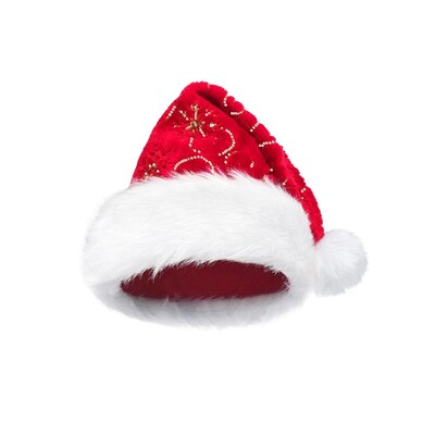 Mikulás sapkák felnőtteknek és gyerekeknek Karácsonyi sapka plüss patchwork flitterek hímzés Mikulás sapkák party sapkák Bobbles sapka