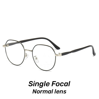 Didelės raiškos anti-mėlyni Presbyopia akiniai Retro Apvalūs Progresyvūs Daugiafokusiniai Skaitymo Akiniai Metalo rėmeliai Tolimatymo akiniai