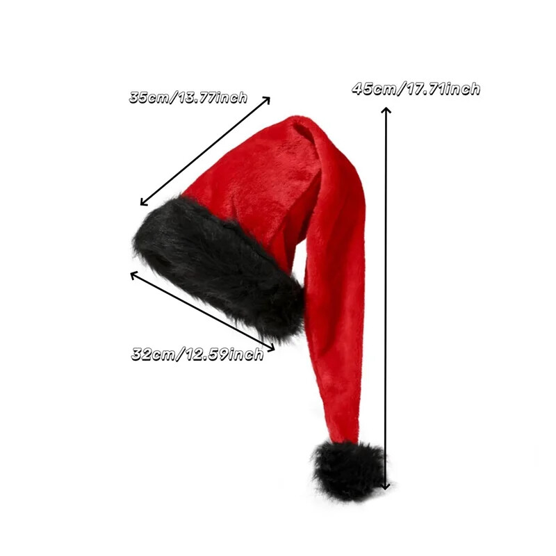 Μονόχρωμα Καπέλα Άγιου Βασίλη για ενήλικες Χριστουγεννιάτικο καπέλο κόκκινο μαύρο βελούδινο συνονθύλευμα καπέλα Άγιου Βασίλη Καπέλα για πάρτι Καπέλο Μπομπλ