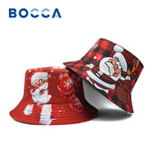 Bocca rajzfilm Mikulás Vödörsapka Karácsonyi Piros Halászsapkák Kétoldalas Hely Design Panama Cap Festival szabadtéri sapka