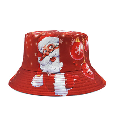 Bocca rajzfilm Mikulás Vödörsapka Karácsonyi Piros Halászsapkák Kétoldalas Hely Design Panama Cap Festival szabadtéri sapka