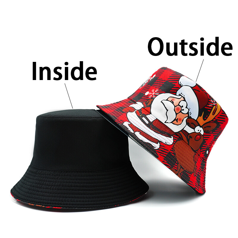 Bocca rajzfilm Mikulás Vödörsapka Karácsonyi Piros Halászsapkák Kétoldalas Hely Design Panama Cap Festival szabadtéri sapka