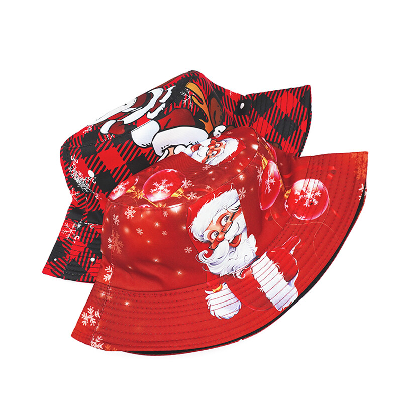 Bocca rajzfilm Mikulás Vödörsapka Karácsonyi Piros Halászsapkák Kétoldalas Hely Design Panama Cap Festival szabadtéri sapka